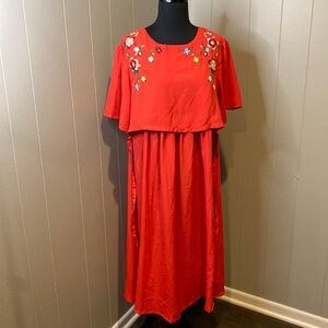 Jojo Maman Bebe Women’s 10 Maxi Dress Embroidered Floral Lightweight